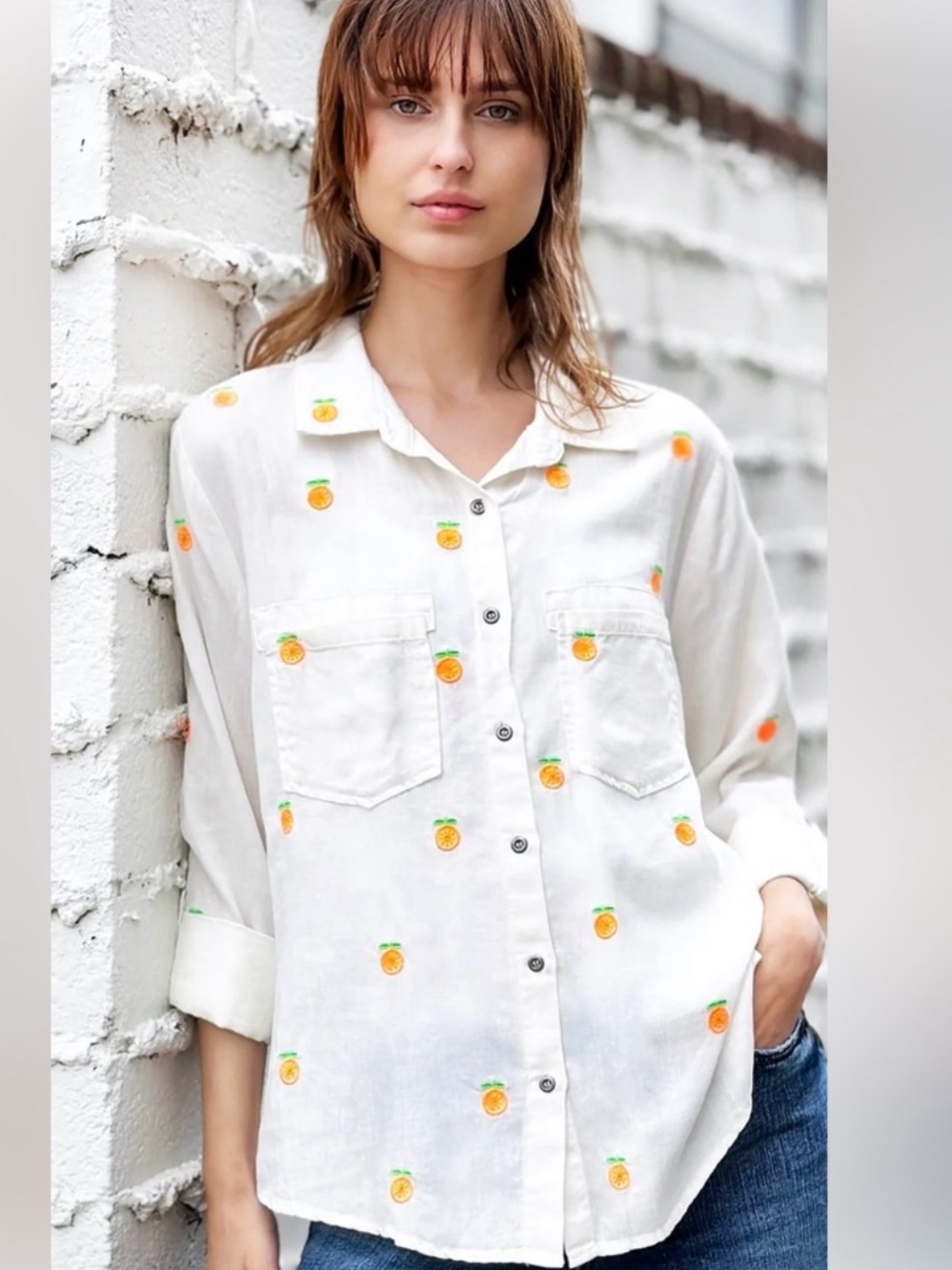 Billy T Sun-kissed Embroidered Shirt NWT 98.00